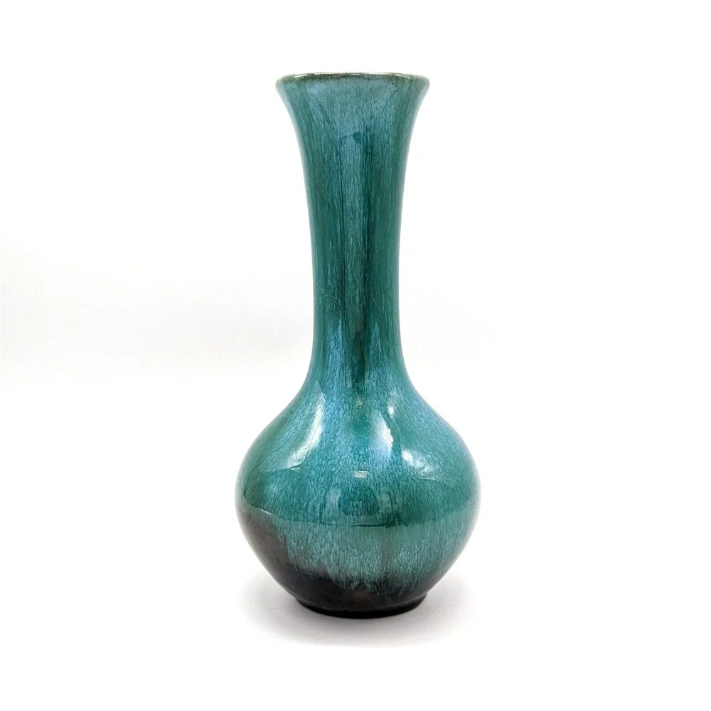 Blue Mountain Pottery Vase Drip Glaze Redware 8.5